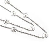 Sterling Silver Sativa Leaf Necklace "Weed by the Yard" - 10mm Cutout Discs (36"only)