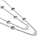 Sterling Silver Sativa Leaf Necklace "Weed by the Yard" - 10mm Cutout Discs (36"only)