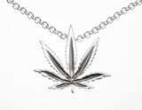 Sterling Silver Sativa Leaf Classic Necklace