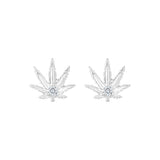 Silver "Sweet Sativa" Stud Earrings