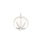 Gold Modern Leaf Cutout Disc Pendant