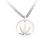 Gold Modern Leaf Cutout Disc Pendant