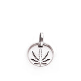 Gold Sativa Leaf Cutout Disc Pendant
