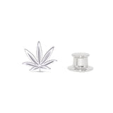 Sterling Silver Sativa Leaf Classic Fashion/Lapel Pin