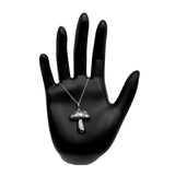 Silver PsyShroom Mushroom Necklace with Diamonds (PREORDER NOW!)