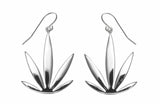 Sterling Silver Modern Leaf Hook Earrings