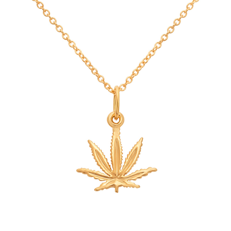 Gold Sativa Leaf Classic Pendant