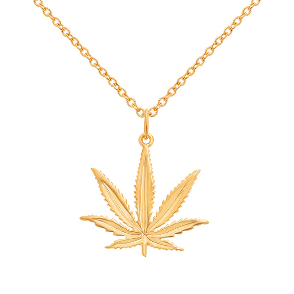 Gold Sativa Leaf Classic Pendant