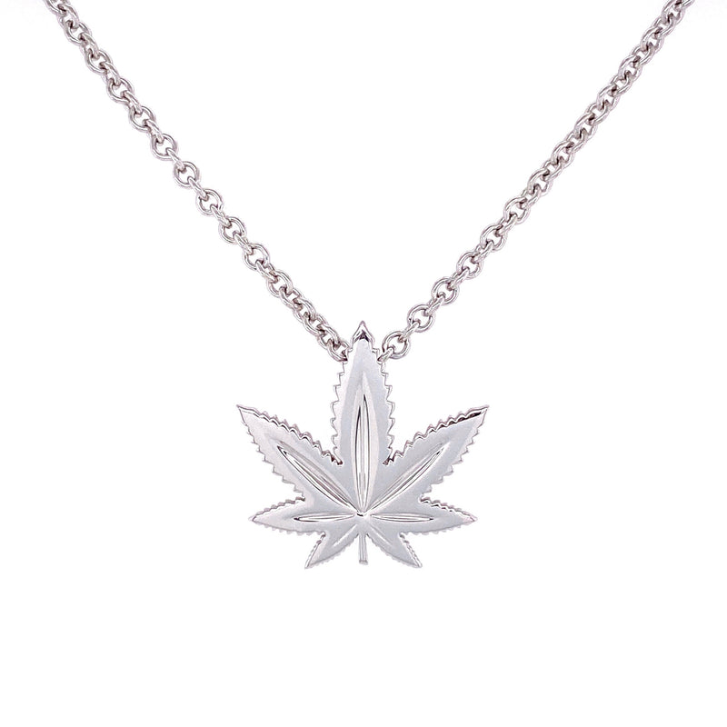 Sterling Silver Indica Leaf Classic Pendant