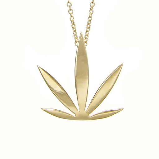 Gold Modern Leaf Pendant