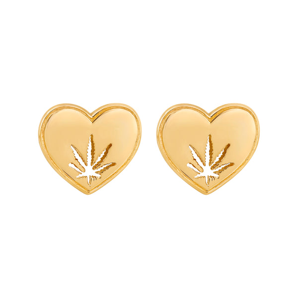 Sweet Heart 14kt Yellow Gold Stud Earrings