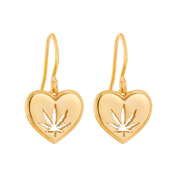 Sweet Heart 14kt Yellow Gold Hook Earrings