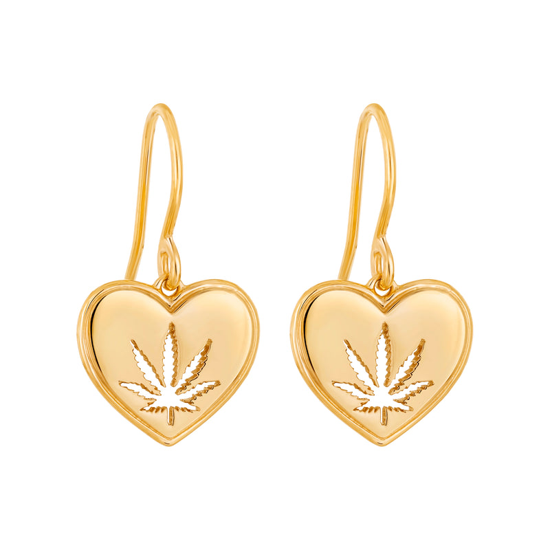 Sweet Heart 14kt Yellow Gold Hook Earrings
