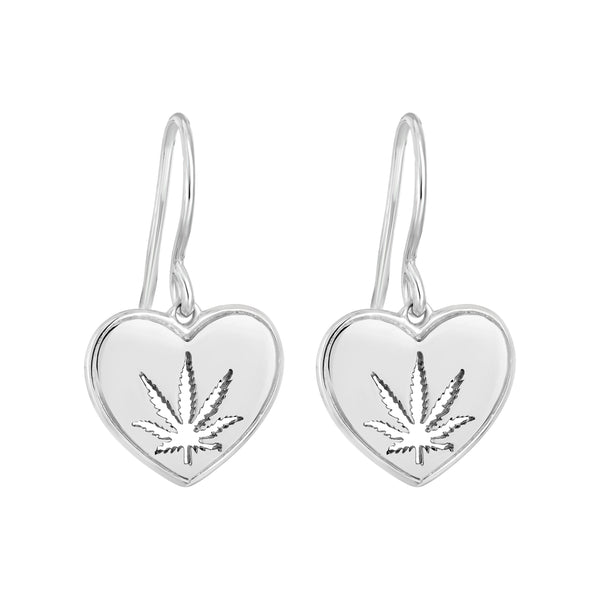 Sweet Heart Sterling Silver Hook Earrings
